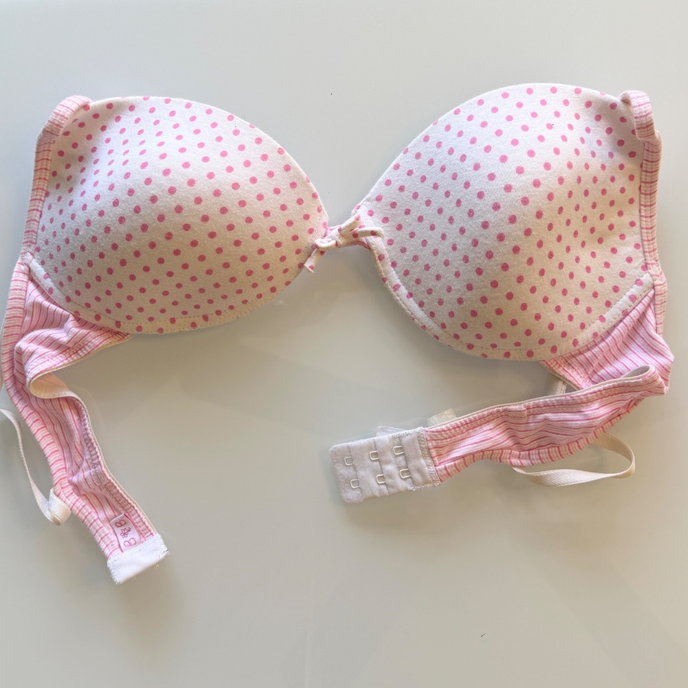 Bra Size EU80B White & Pink Cotton